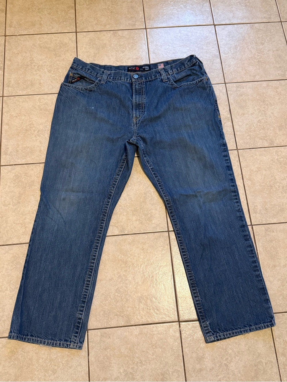 Ariat Mens M4 Flame Resistant Bootcut Cotton Work Jeans Blue 42/32